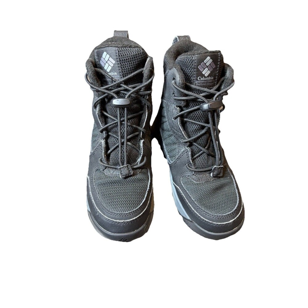 Columbia Portlander Omni-Tech Youth Unisex Waterproof-Breathable Boots Black 1